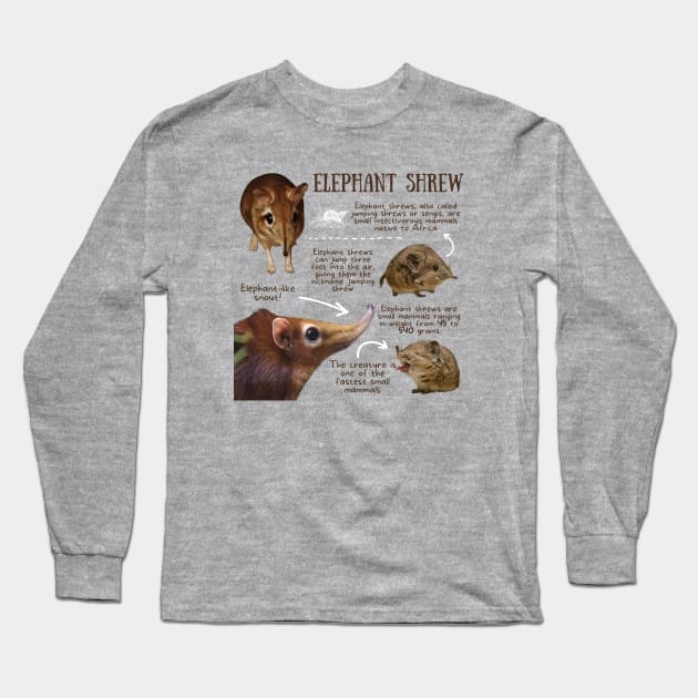 Animal Facts - Elephant Shrew Long Sleeve T-Shirt by Animal Facts and Trivias